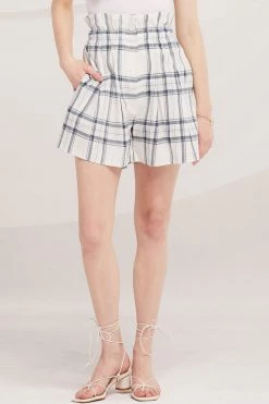 STORETS SALE Elliot Paperbag Waist Plaid Shorts CLOTHING