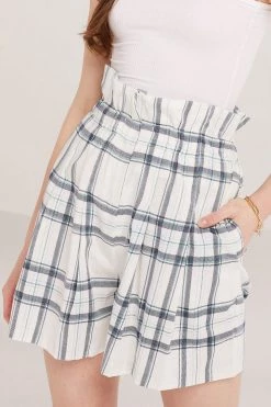 STORETS SALE Elliot Paperbag Waist Plaid Shorts CLOTHING