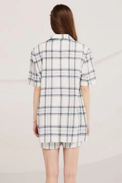 STORETS SALE CLOTHING Elliot Belted Plaid Jacket