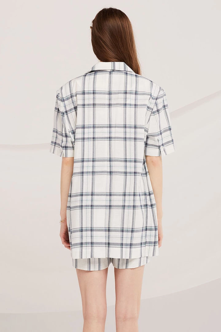 STORETS SALE CLOTHING Elliot Belted Plaid Jacket