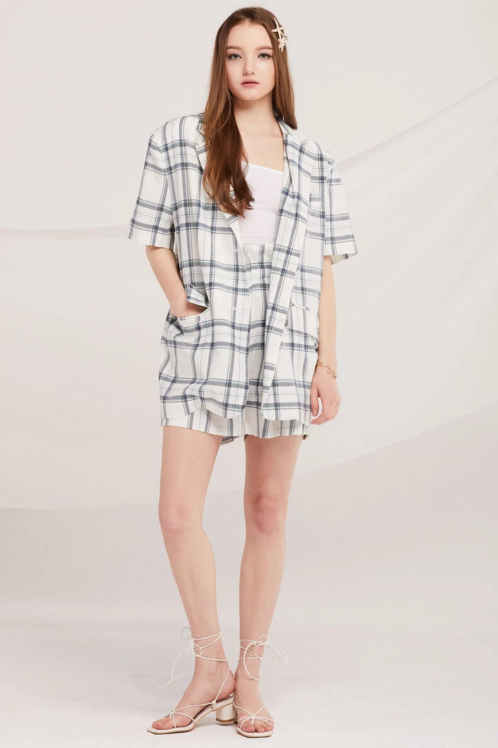 STORETS SALE CLOTHING Elliot Belted Plaid Jacket
