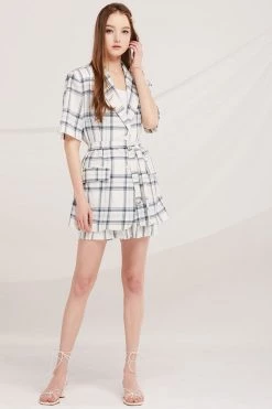STORETS SALE CLOTHING Elliot Belted Plaid Jacket