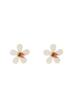 STORETS ACCESSORIES Pine Flower Earrings-Beige