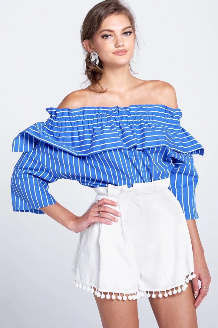 STORETS Maggie Striped Off-the-Shoulder Blouse