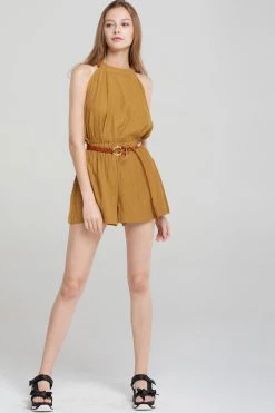 STORETS Ira Banded Hanging Shorts-Camel