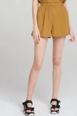 STORETS Ira Banded Hanging Shorts-Camel
