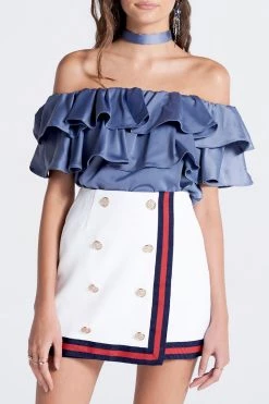 STORETS SALE CLOTHING Olivi Silky Off-the-Shoulder Top