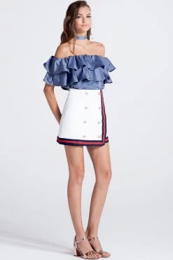 STORETS SALE CLOTHING Olivi Silky Off-the-Shoulder Top