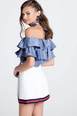 STORETS SALE CLOTHING Olivi Silky Off-the-Shoulder Top