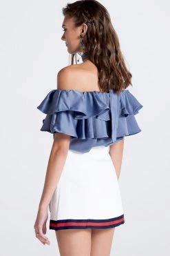 STORETS SALE CLOTHING Olivi Silky Off-the-Shoulder Top