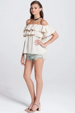 STORETS SALE CLOTHING Olivi Silky Off-the-Shoulder Top