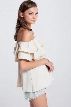 STORETS SALE CLOTHING Olivi Silky Off-the-Shoulder Top