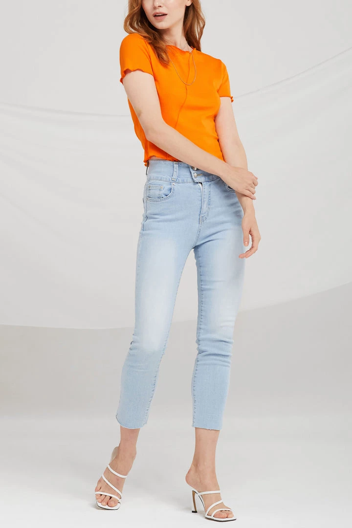 STORETS CLOTHING Daisy Lettuce-Edge Crop Top
