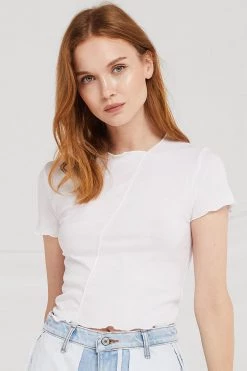 STORETS CLOTHING Daisy Lettuce-Edge Crop Top
