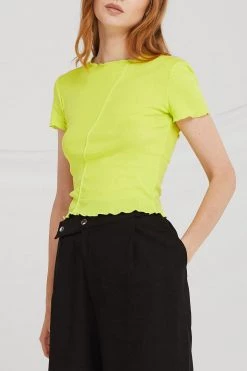 STORETS CLOTHING Daisy Lettuce-Edge Crop Top