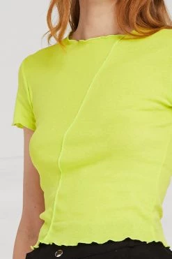 STORETS CLOTHING Daisy Lettuce-Edge Crop Top