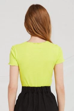 STORETS CLOTHING Daisy Lettuce-Edge Crop Top