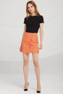 STORETS CLOTHING Daisy Lettuce-Edge Crop Top