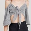 STORETS SALE CLOTHING Leia Front Ribbon-tie Tank Blouse-Black