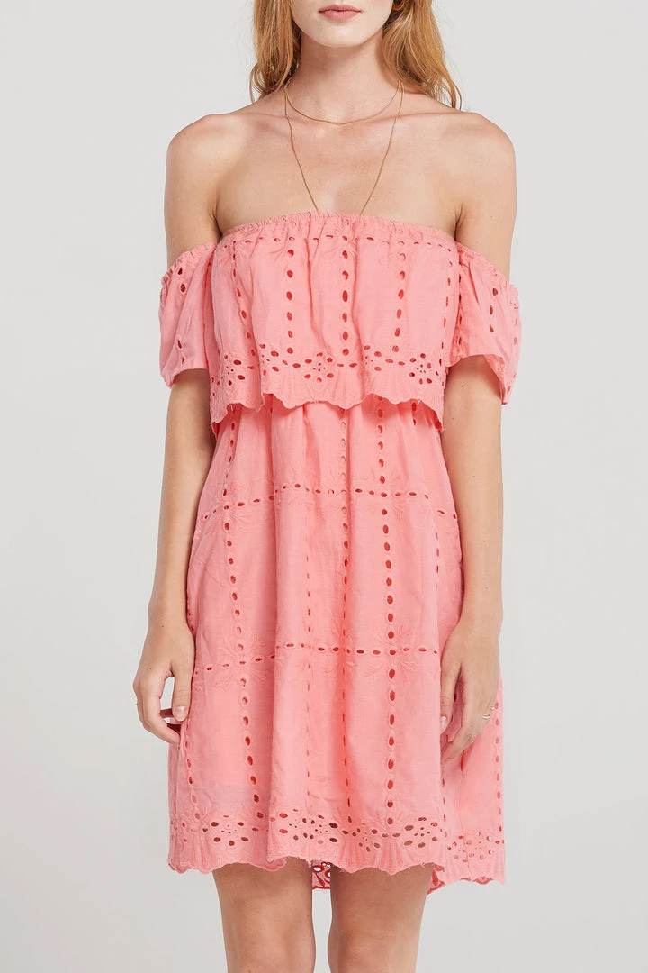 STORETS SALE Dorothy Punched Eyelet Off Dress-2 Colors CLOTHING