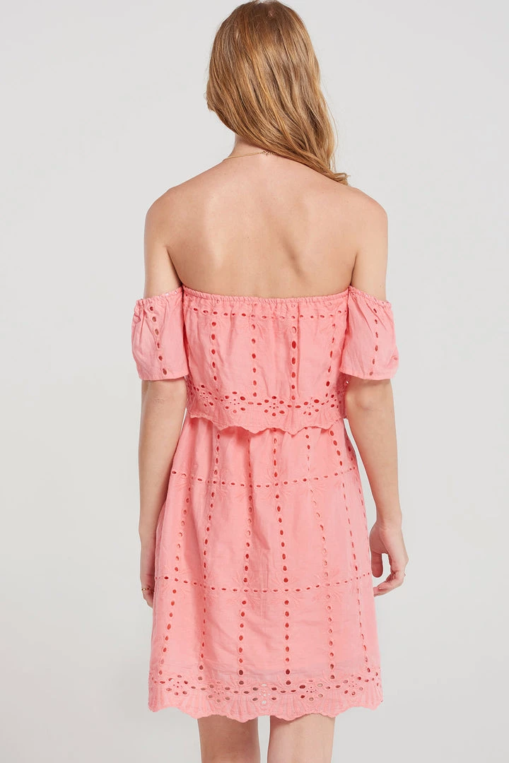 STORETS SALE Dorothy Punched Eyelet Off Dress-2 Colors CLOTHING