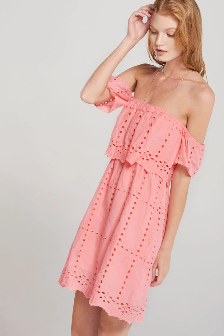 STORETS SALE Dorothy Punched Eyelet Off Dress-2 Colors CLOTHING