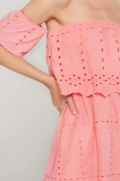 STORETS SALE Dorothy Punched Eyelet Off Dress-2 Colors CLOTHING