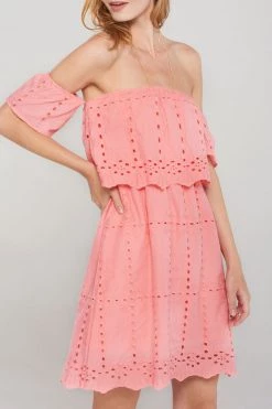 STORETS SALE Dorothy Punched Eyelet Off Dress-2 Colors CLOTHING