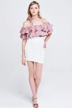 STORETS SALE CLOTHING Olivi Silky Off-the-Shoulder Top