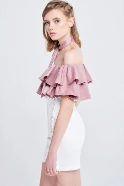 STORETS SALE CLOTHING Olivi Silky Off-the-Shoulder Top