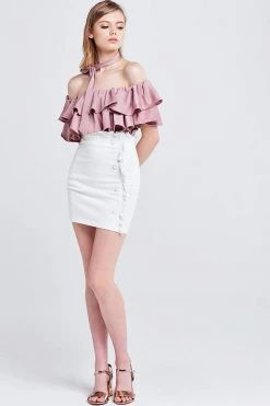 STORETS SALE CLOTHING Olivi Silky Off-the-Shoulder Top