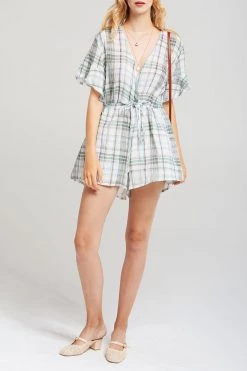 STORETS CLOTHING Sabrina Plaid Check Romper