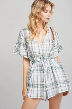 STORETS CLOTHING Sabrina Plaid Check Romper