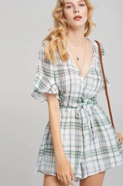 STORETS CLOTHING Sabrina Plaid Check Romper
