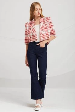 STORETS Kinsley Slash Cut Plaid Blazer