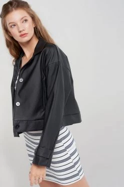 STORETS SALE CLOTHING Peggy Boxy Pleather Jacket