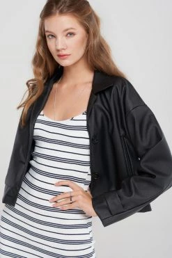 STORETS SALE CLOTHING Peggy Boxy Pleather Jacket