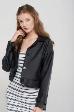 STORETS SALE CLOTHING Peggy Boxy Pleather Jacket