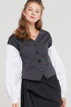 STORETS SALE Corinne Plaid Contrast Jacket CLOTHING