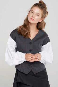 STORETS SALE Corinne Plaid Contrast Jacket CLOTHING