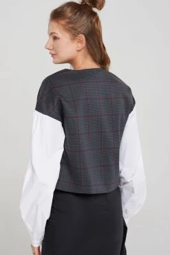 STORETS SALE Corinne Plaid Contrast Jacket CLOTHING