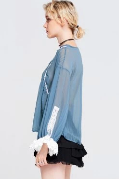 STORETS SALE Emmy Lace Panel Cuff Top