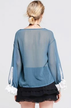 STORETS SALE Emmy Lace Panel Cuff Top