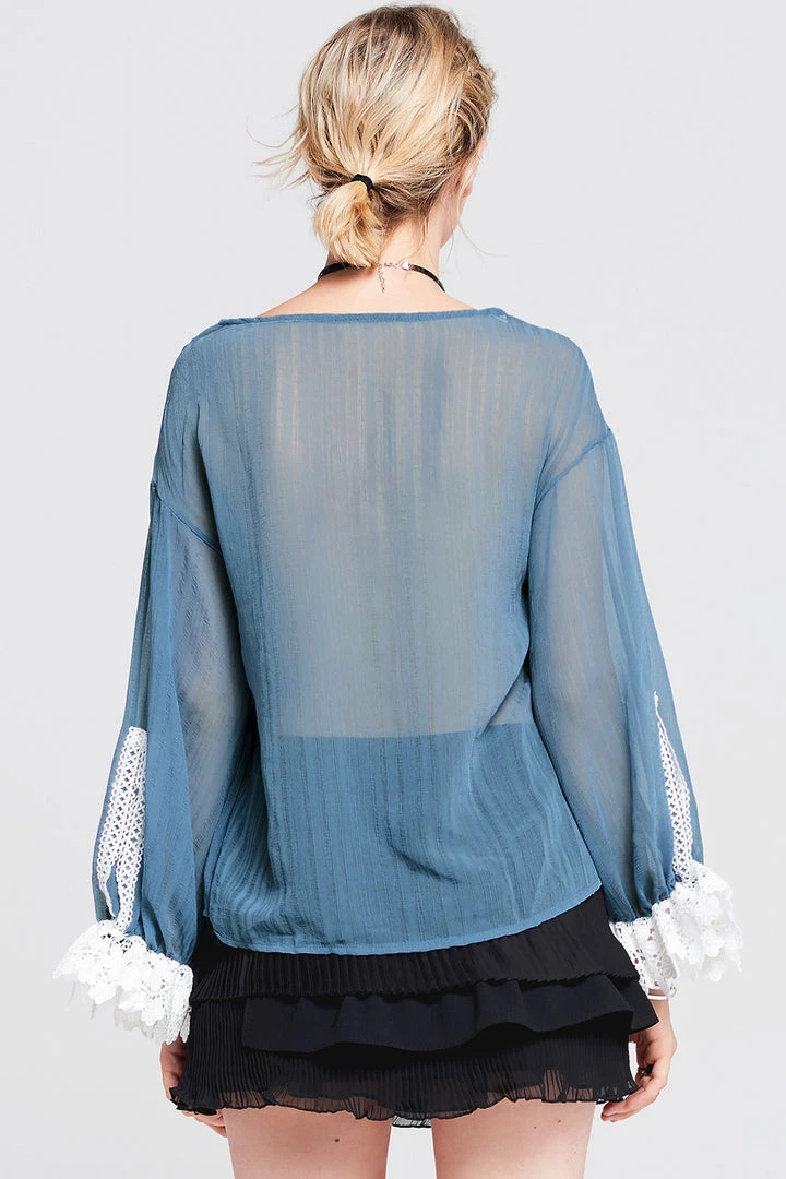 STORETS SALE Emmy Lace Panel Cuff Top