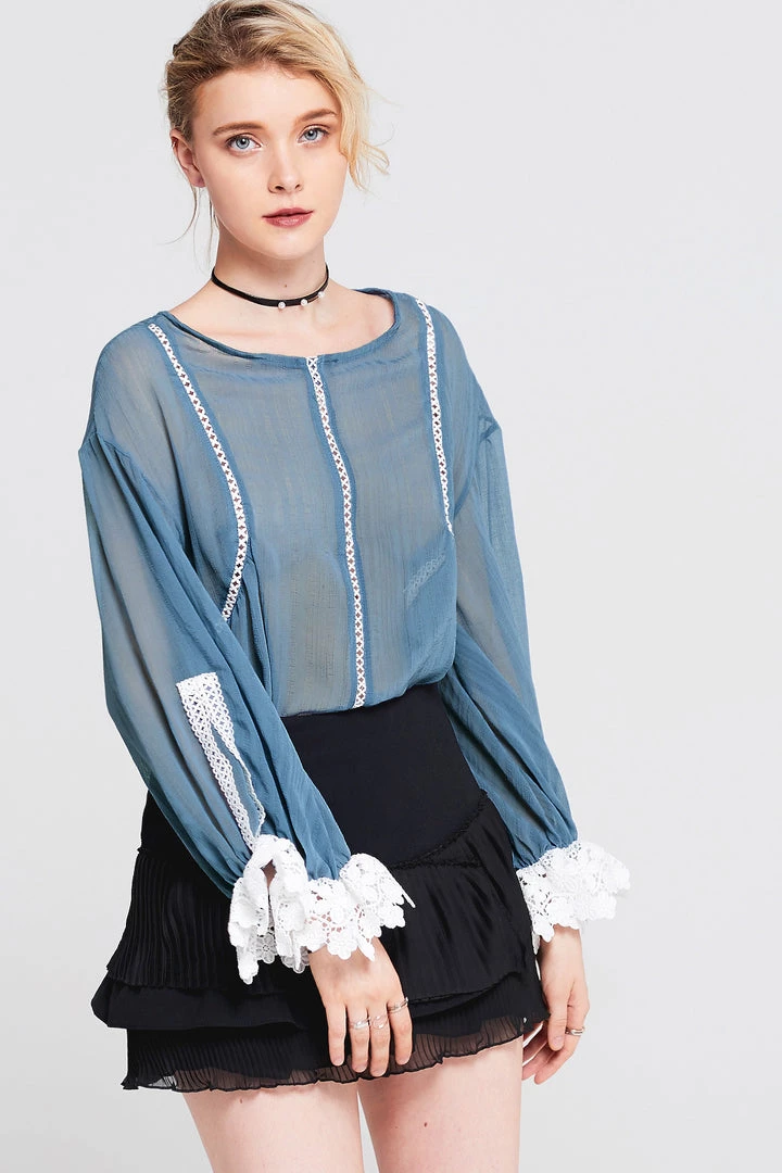 STORETS SALE Emmy Lace Panel Cuff Top