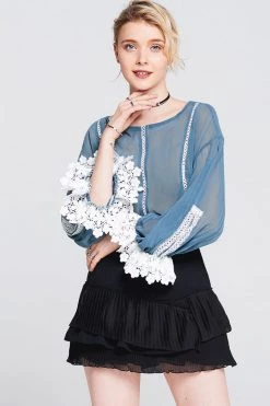 STORETS SALE Emmy Lace Panel Cuff Top