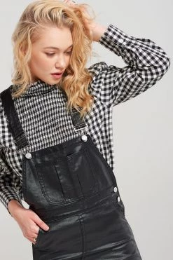 STORETS SALE Taylor High Neck Gingham Blouse CLOTHING