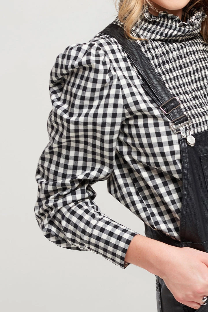 STORETS SALE Taylor High Neck Gingham Blouse CLOTHING