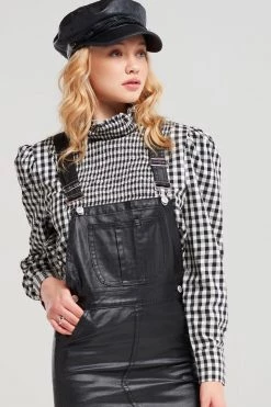 STORETS SALE Taylor High Neck Gingham Blouse CLOTHING