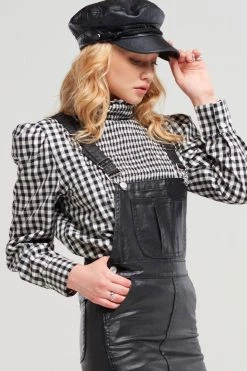 STORETS SALE Taylor High Neck Gingham Blouse CLOTHING